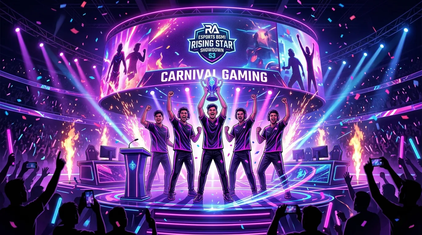 Carnival Gaming Wins RA Esports BGMI Rising Star Showdown S3, illustrative featured image