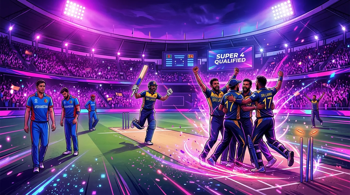 Sri Lanka avoided Afghanistan scare qualify for Super 4, illustrative featured image