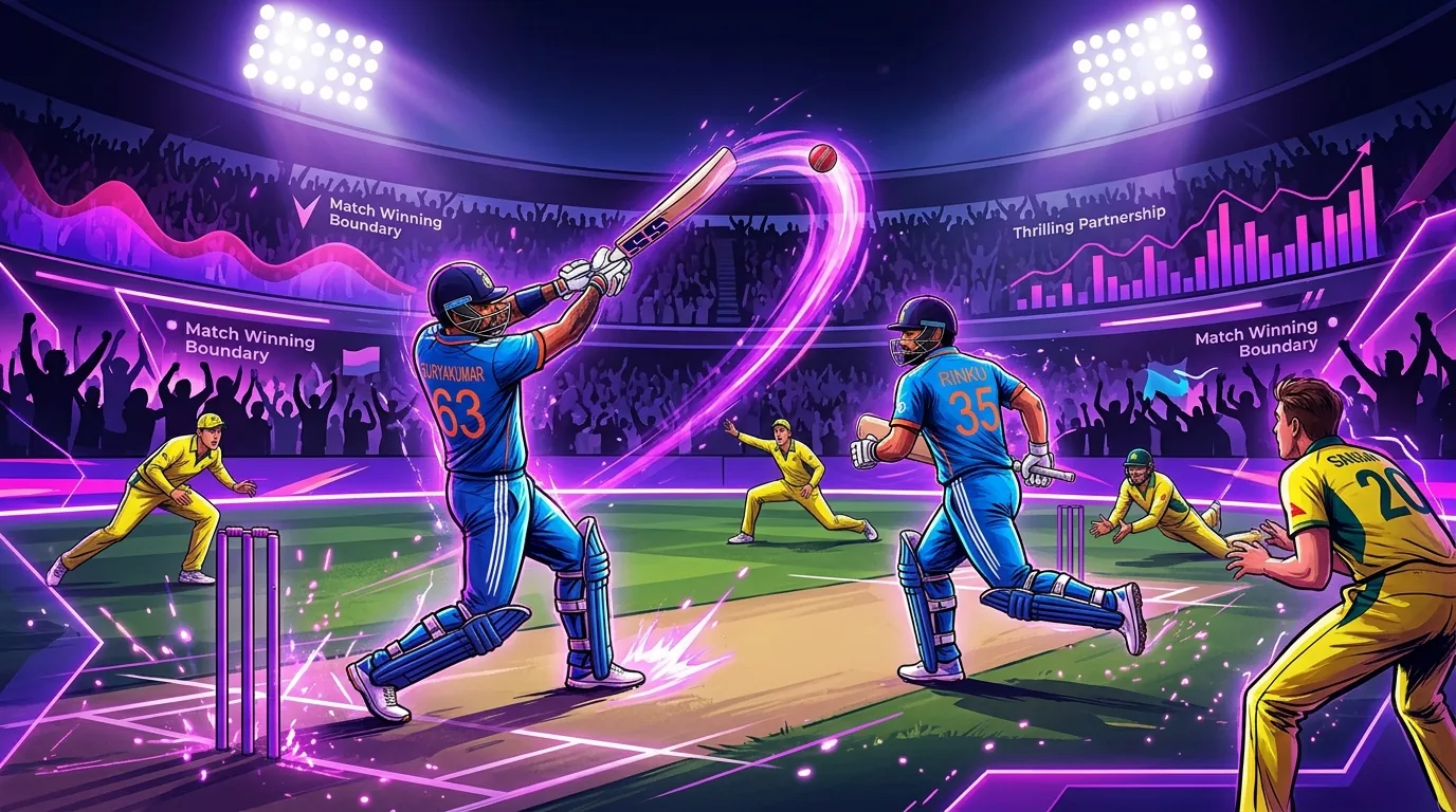 IND vs AUS 1st T20 Highlights: Suryakumar Yadav and Rinku Singh lead India to a thrilling victory., illustrative featured image